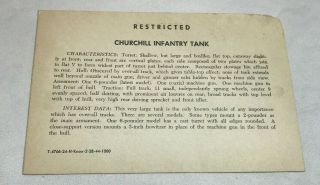 WWII WW2 US Army Air Force Photo Identificatin Card R99,  Churchill Infantry Tank 2
