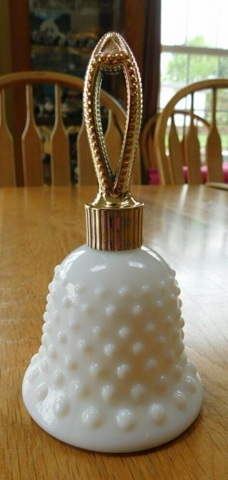 Vintage Avon Sweet Honesty White Milk Glass Hobnail Bell Perfume Wedding
