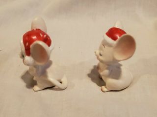 Vintage Christmas White Mice Figurines 2