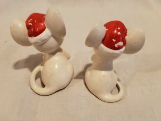 Vintage Christmas White Mice Figurines 3