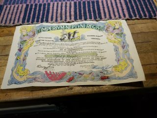 Ww2 Era U.  S.  Navy Neptune Shellback Sailor Equator Crossing Certificate