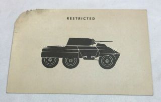 Wwii Ww2 Us Army Air Force Photo Identificatin Card R87,  M8 Armored Car,  Scout,  War