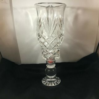 Vintage Crystal Candle Holder With Hurricane Shade