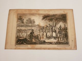 Surrender Of General Burgoyne To Gen.  Gates Revolutionary War C.  1848 Engraving