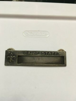 Vintage Boy Scout Camp Staff Name Badge Pin Bsa