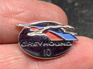 Greyhound Bus Lines Vintage Design 10 Years Of Service Award Pin.