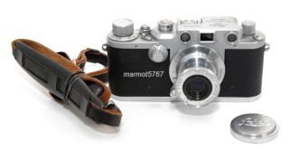 Vintage Leica Leitz Iiic W/leitz Elmar 5cm F3.  5 Lens