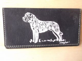 Bullmastiff - Hand Engraved Leatherette Check Book Cover By Ingrid Jonsson.