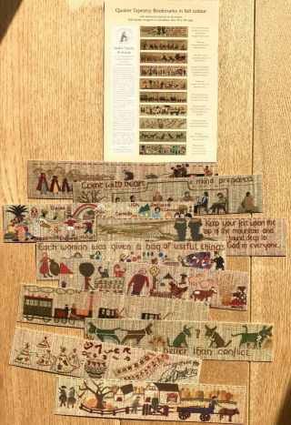Orig Complete Set 10 X Quaker Tapestry Bookmarks,  Quakerism,  George Fox Interest
