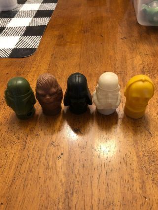Set Of 5 Vintage 1980 Topps Star Wars Empire Strikes Back Candy Container Heads