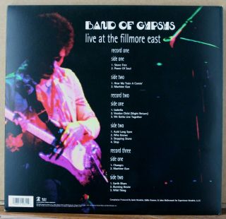 Jimi Hendrix ‎Band of Gypsys - Live At The Fillmore East - 1999 triple LP 2