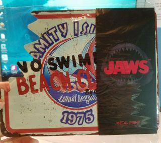 Jaws Amity Island Shark Bite Metal Print Sign 8x6 Loot Crate Loot Fright Exclusi