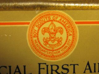 OLD 1915 TIN - BOY SCOUTS OF AMERICA FIRST AID KIT BAUER & BLACK CHICAGO 2