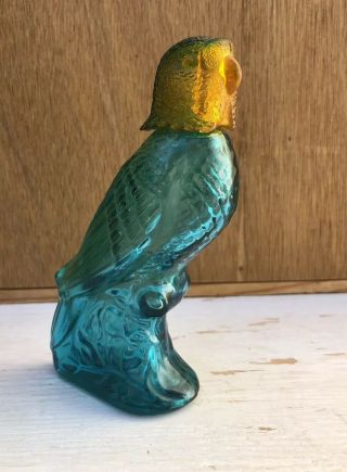 Vintage Avon Island Parakeet Charisma Cologne Blue Bird Parrot Glass Empty