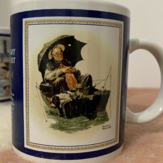 Vintage Norman Rockwell The Saturday Evening Post Blue Coffee Cup