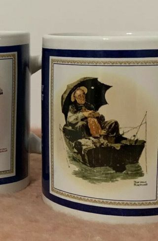 Vintage Norman Rockwell The Saturday Evening Post Blue Coffee Cup 2
