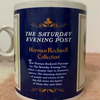 Vintage Norman Rockwell The Saturday Evening Post Blue Coffee Cup 3