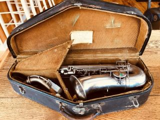 Vintage 1916 - 17 Silver Buescher True Tone Low Pitch Alto Sax Saxophone 30593