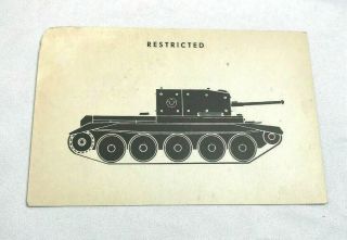 Wwii Ww2 Us Army Air Force Photo Identification Card R93,  Cromwell Tank,  Mkviii