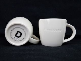 Starbucks Set Of Two 2010 White Demitasse D Mug 