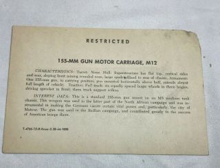 WWII WW2 US Army Air Force Photo Identificatin Card R79,  M12 Motorized Gun,  War,  MM 2