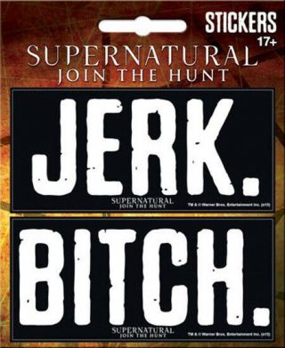 Supernatural Tv Series Jerk And Bitch Peel Off Stickers Set,
