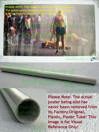 Nitf Vintage Nike Running Poster ☆ Battle Of Atlanta ☆ Peachtree 10k ☆ Old Stock