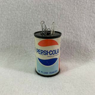 Vtg Pepsi Cola Paper Clip Holder Dispenser Magnetic Mini Soda Pop Can Usa Made