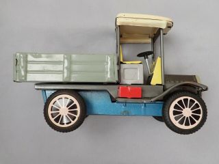 Vintage 1950 ' s Tin Friction Toy Ford Model T Pickup Truck Made In Japan 2