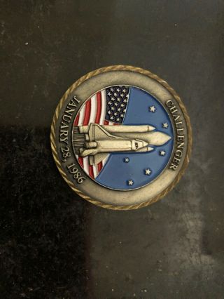 Sts - 51l Challenger & Sts - 107 Columbia Space Shuttle 2 Sided Medallion / Coin