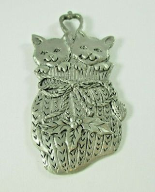 Seagull Pewter Cat Kitten In A Stocking Christmas Ornament 2005