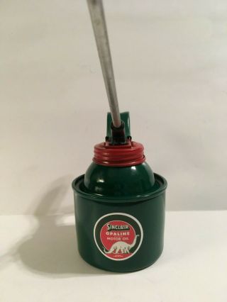 SINCLAIR Opaline Vintage Trigger Pump OIL CAN Gasoline Station Gas Spout Motor 2