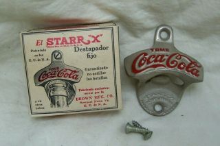 Vintage Starr X Tome Coca Cola Cast Iron Bottle Opener W/ Box