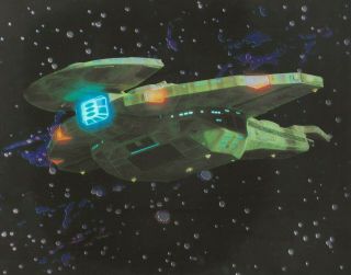 " Cardassian Galor Warship " Star Trek Deep Space Nine - Chromium Matted Prints