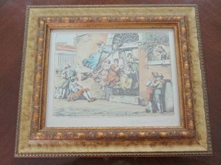 Pinelli Bartolomeo Print With Gold Frame Roman Women Fight In The Street