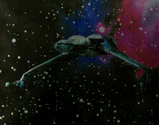 " Klingon Bird Of Prey " Chromium Matted Prints - Star Trek Generations