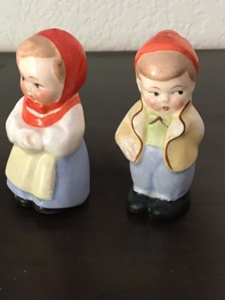 Vintage Boy And Girl Ceramic Salt And Pepper Shakers Made In Germany