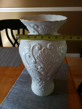 Large 16 Inch Lenox Georgian Vase Wedding Flowers Gold Rim