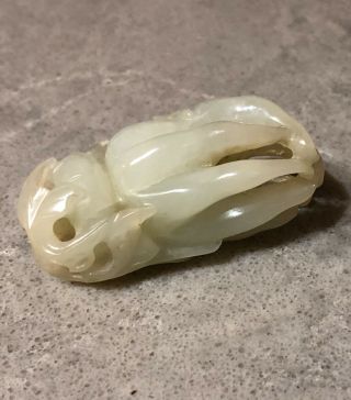 Vintage Chinese White Jade Carved Buddha’s Hand Good Luck / Altar / Pendant