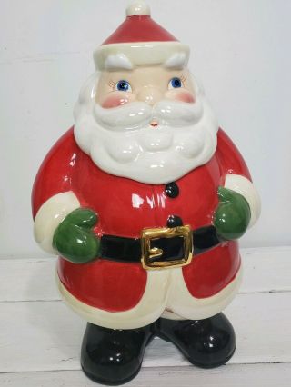 Shiny Brite By Christopher Radko Christmas Santa Cookie Jar