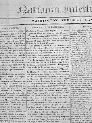 Chinese Opium War - Blockade Of Canton - Gov.  Tang Proclamation 1840 Newspaper