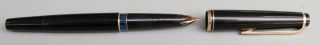 Montblanc No.  22 Fountain Pen With Black Barrel & Blue Sapphire Band