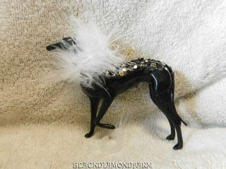 Black Gray Hound Dog Ornament " So Cute " No Box