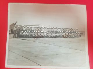 Vintage Black & White Photo Picture Military Ww2 Plane And Personnel 1943