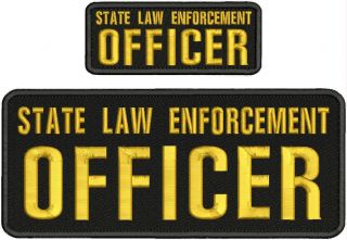 State Law Enforcement Officer Embroidery Patch 4x10&2x5hook On Back & Gold