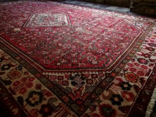Xlarge Vintage Afghan Handknotted Persiian Wool Rug 10.  4 X 6.  6ft Handmade Carpet