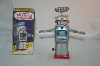 Space Tin Toy Vintage 60s Alps Television Spaceman Robot Perfect