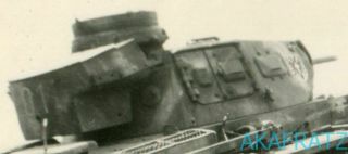 German WW2 Photo,  Panzer III Commander ' s Tank with Unit Insignia 2