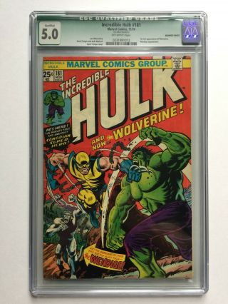 The Incredible Hulk 181 (marvel Comics 1974) Cgc 5.  0 Qualified 1st App Wolverine