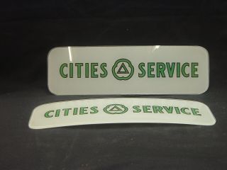 Cities Service (green) Ad Glass - Bennett 900 - 1000 Gas Pump
